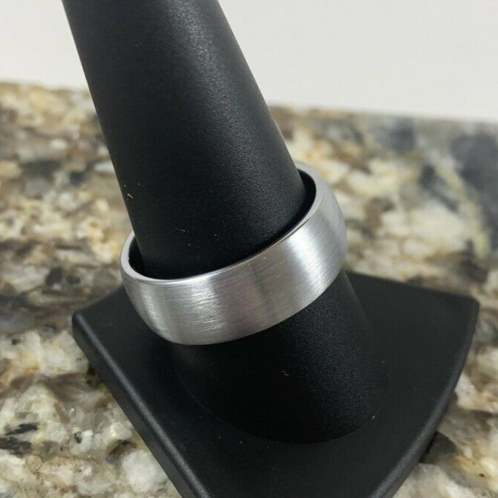 8mm Polished Tungsten Wedding Band Sz 10